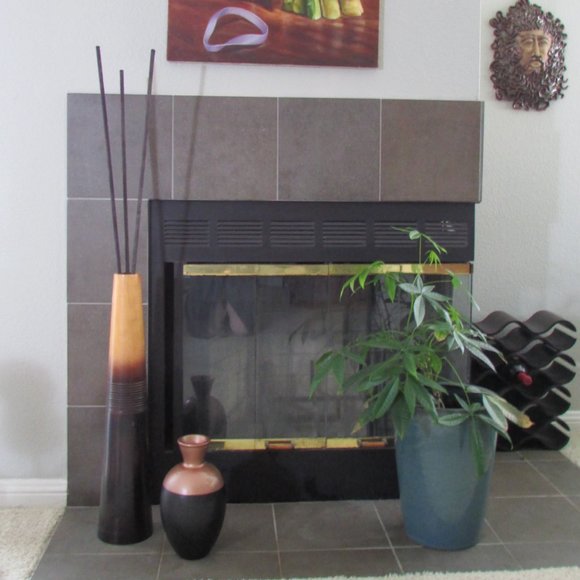 NWT Large Painted Black and Copper Vase - Picture 3 of 4